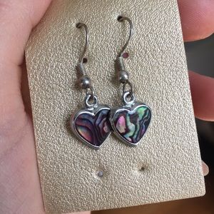 Abalone shell heart earrings